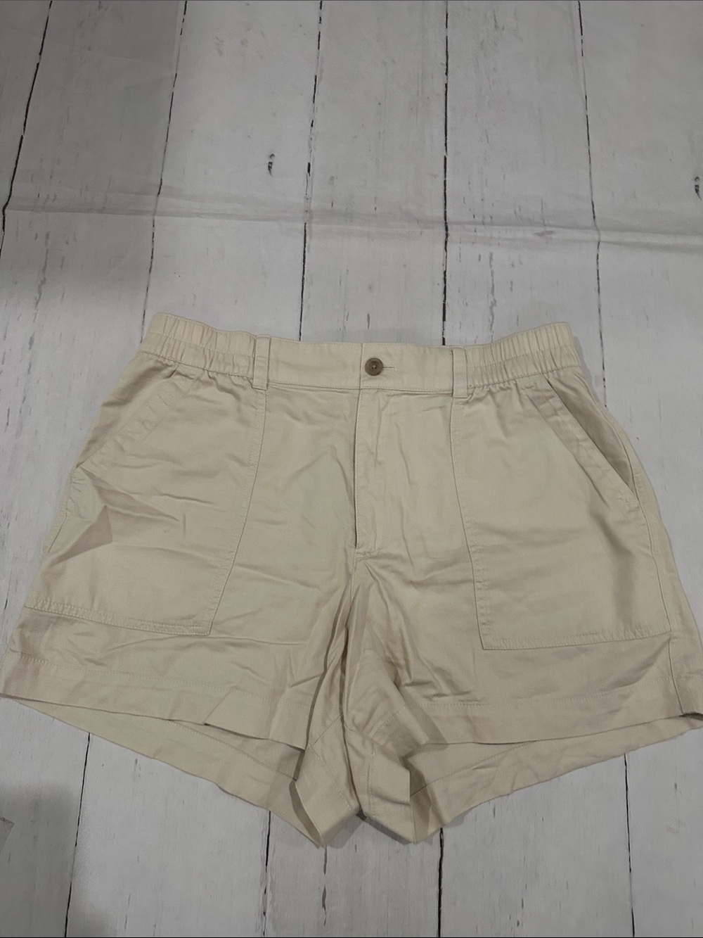 GAP Women's High Waist Shorts Light Beige/Cream large